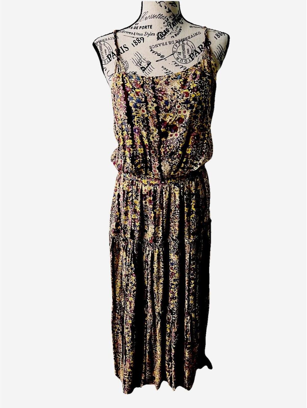 Free People Maxi Dress NWOT Plum Floral, Long Full Skirt, Bohemian, Romantic M